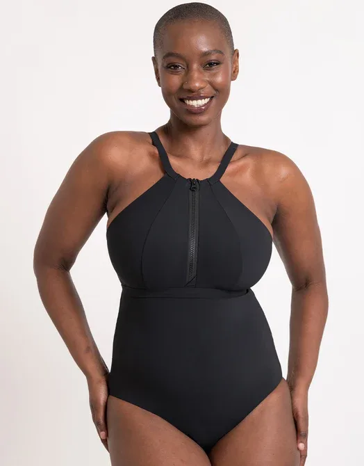 Black Non-Wired One-Piece Zip Costume